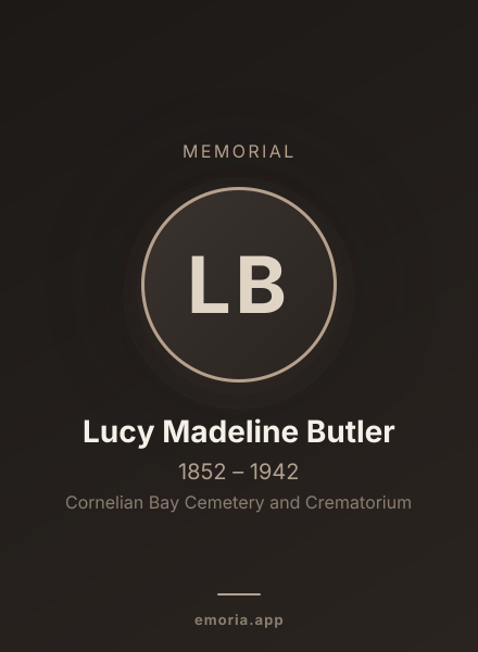 Memorial portrait of Lucy Madeline Butler