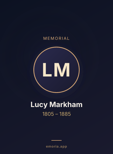 Memorial portrait of Lucy Markham