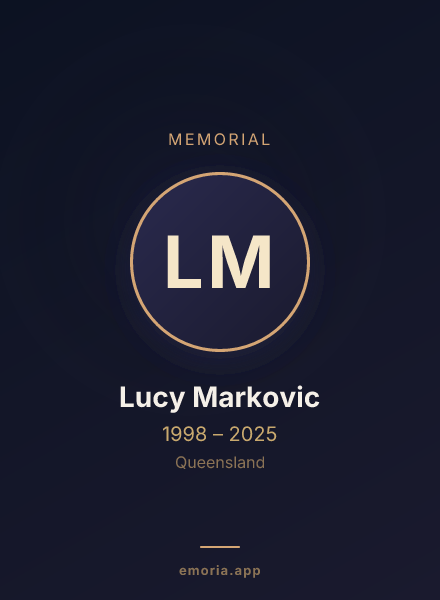 Memorial portrait of Lucy Markovic