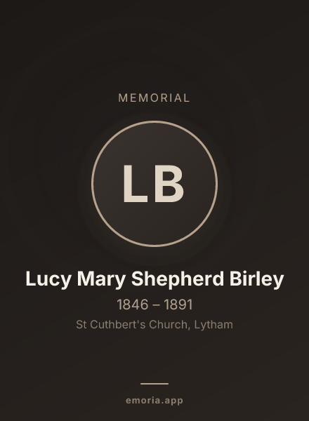 Memorial portrait of Lucy Mary Shepherd Birley