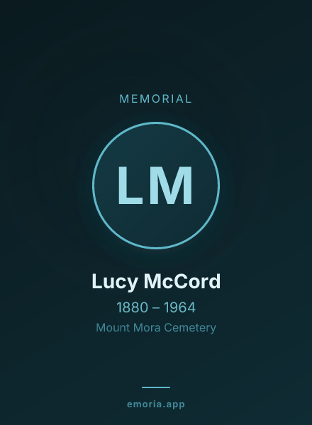 Memorial portrait of Lucy McCord