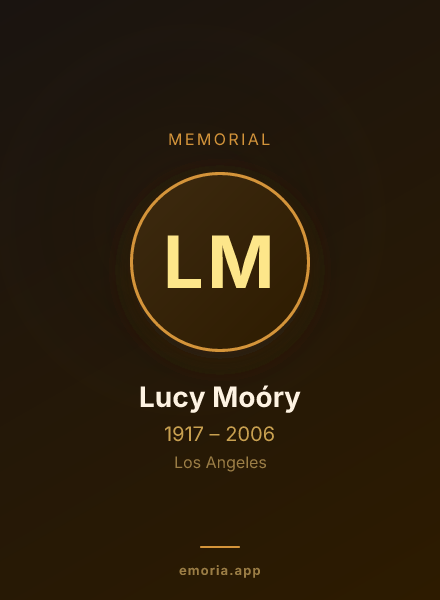 Memorial portrait of Lucy Moóry