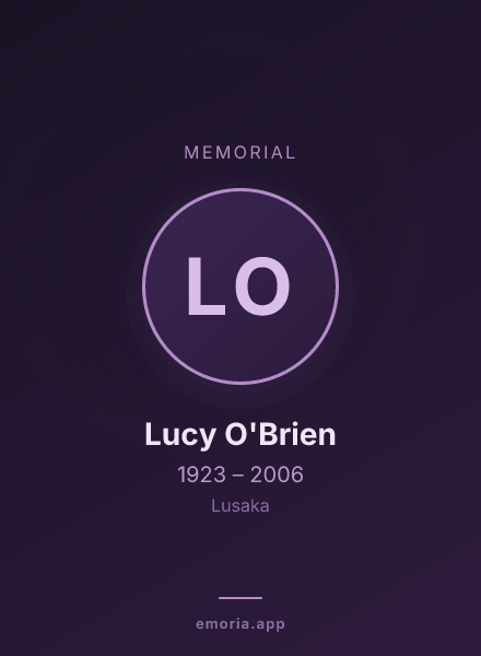 Memorial portrait of Lucy O'Brien