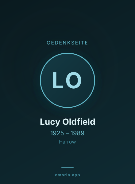 Gedenkportrait von Lucy Oldfield
