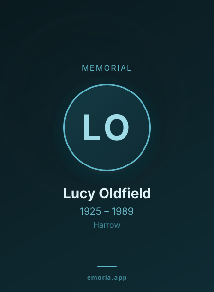 Memorial portrait of Lucy Oldfield
