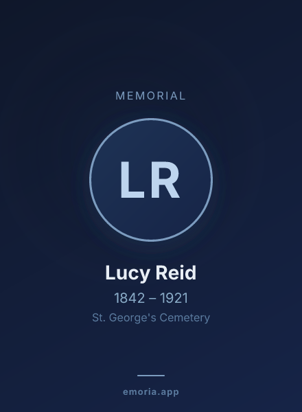 Memorial portrait of Lucy Reid