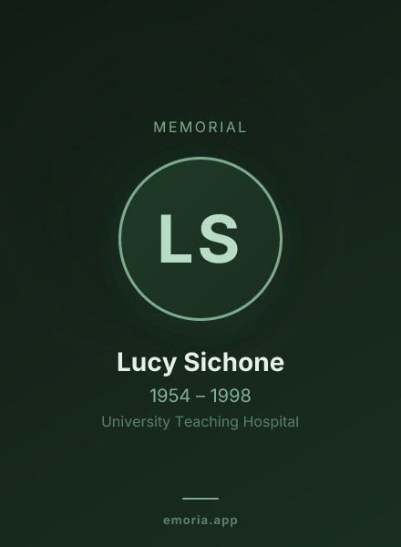 Memorial portrait of Lucy Sichone