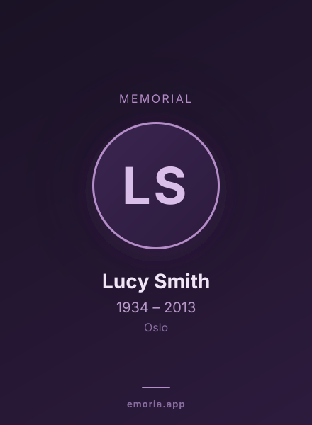 Memorial portrait of Lucy Smith