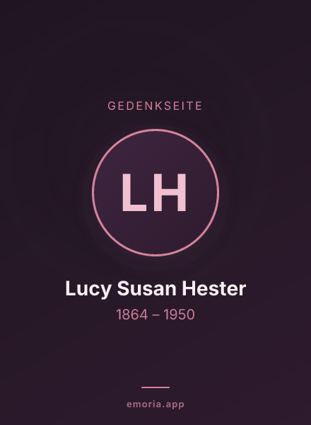 Gedenkportrait von Lucy Susan Hester