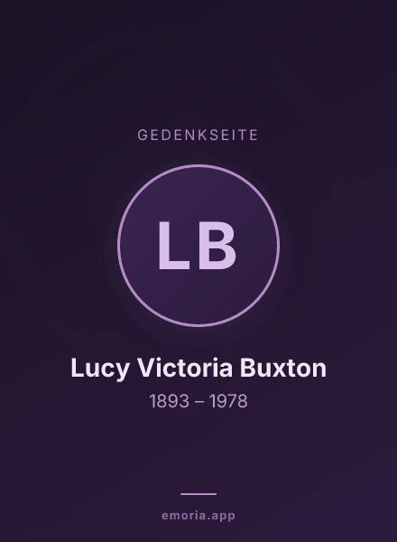 Gedenkportrait von Lucy Victoria Buxton