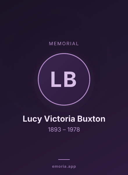 Memorial portrait of Lucy Victoria Buxton