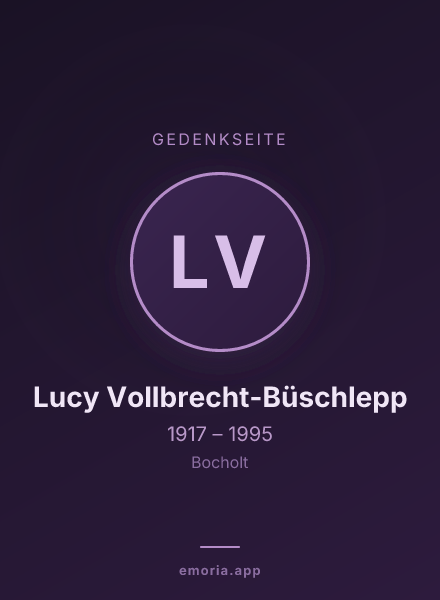 Gedenkportrait von Lucy Vollbrecht-Büschlepp