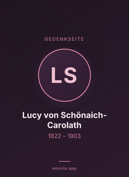 Gedenkportrait von Lucy von Schönaich-Carolath