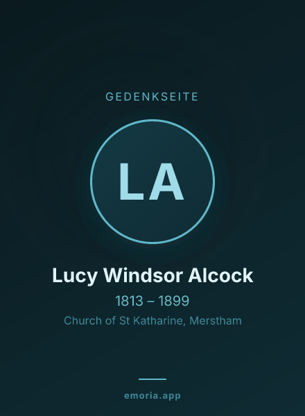 Gedenkportrait von Lucy Windsor Alcock