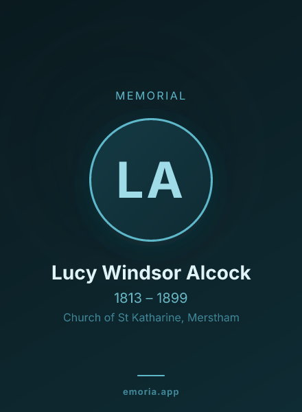 Memorial portrait of Lucy Windsor Alcock
