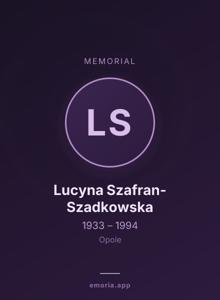 Memorial portrait of Lucyna Szafran-Szadkowska