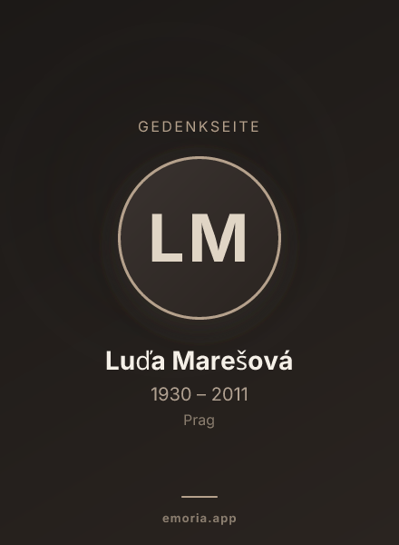 Gedenkportrait von Luďa Marešová