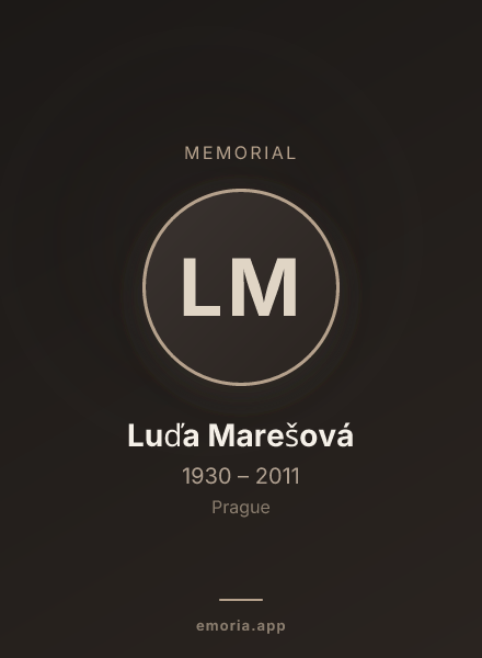 Memorial portrait of Luďa Marešová