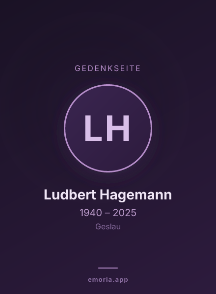 Gedenkportrait von Ludbert Hagemann