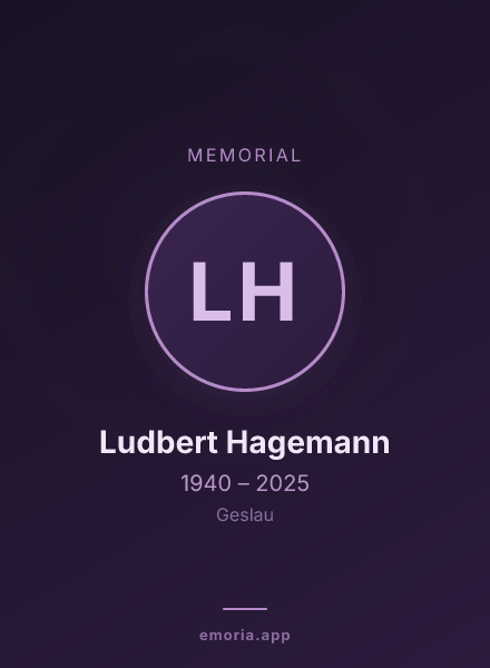 Memorial portrait of Ludbert Hagemann