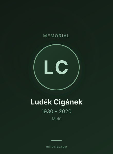 Memorial portrait of Luděk Cigánek