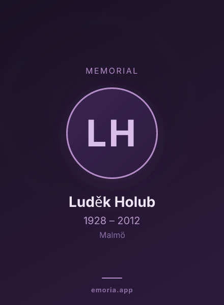 Memorial portrait of Luděk Holub