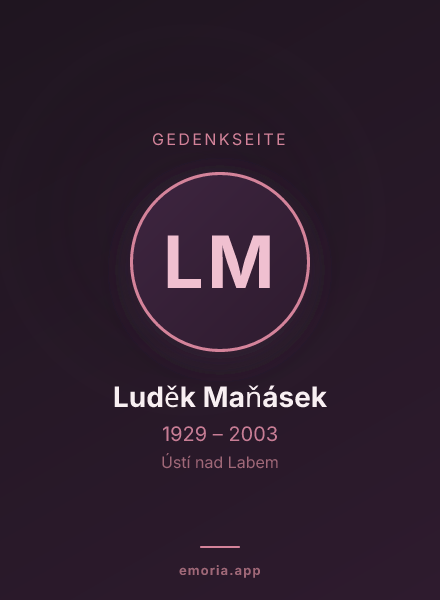Gedenkportrait von Luděk Maňásek