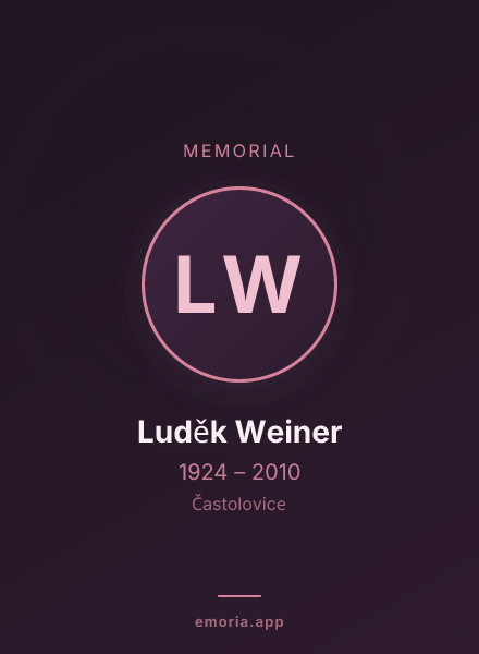 Memorial portrait of Luděk Weiner