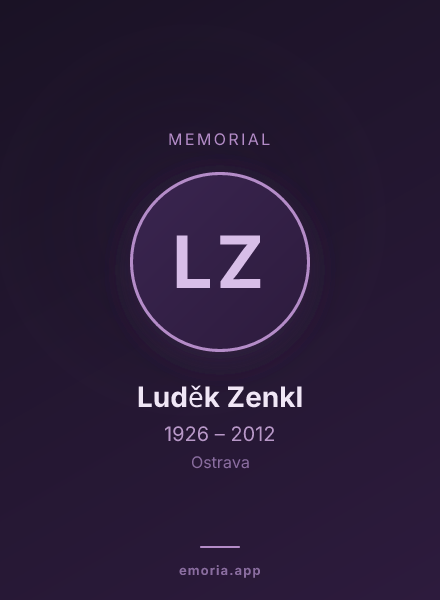 Memorial portrait of Luděk Zenkl