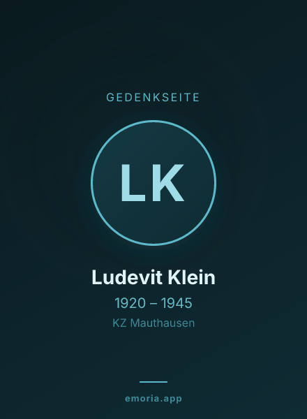 Gedenkportrait von Ludevit Klein