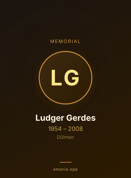 Memorial portrait of Ludger Gerdes