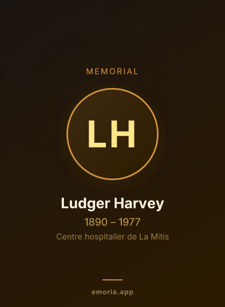 Memorial portrait of Ludger Harvey