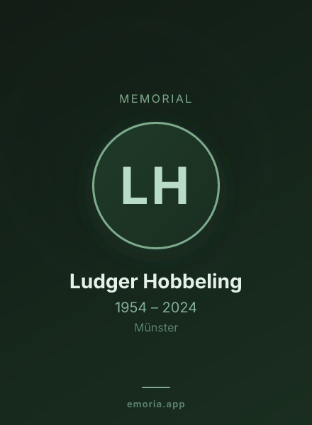 Memorial portrait of Ludger Hobbeling