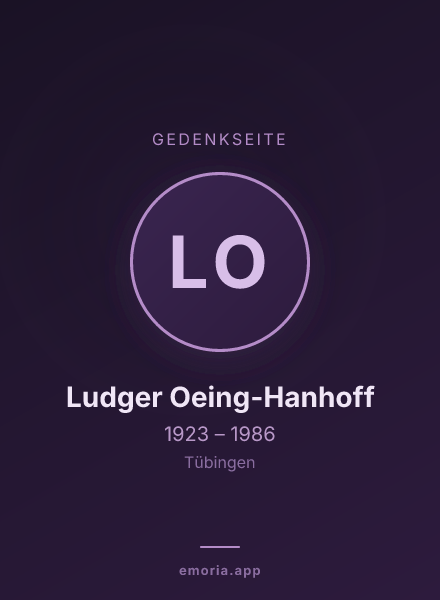 Gedenkportrait von Ludger Oeing-Hanhoff