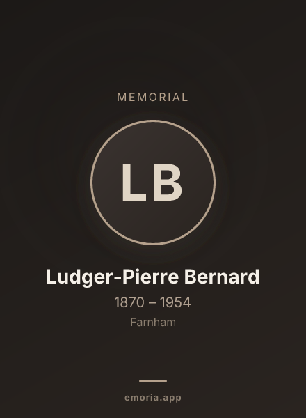 Memorial portrait of Ludger-Pierre Bernard