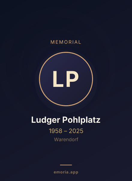 Memorial portrait of Ludger Pohlplatz