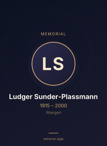 Memorial portrait of Ludger Sunder-Plassmann