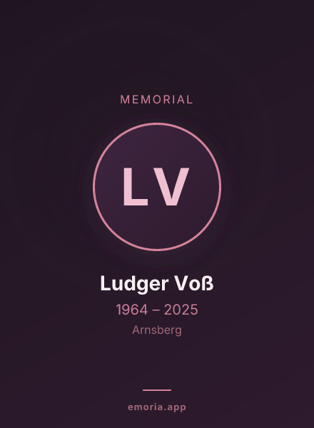 Memorial portrait of Ludger Voß