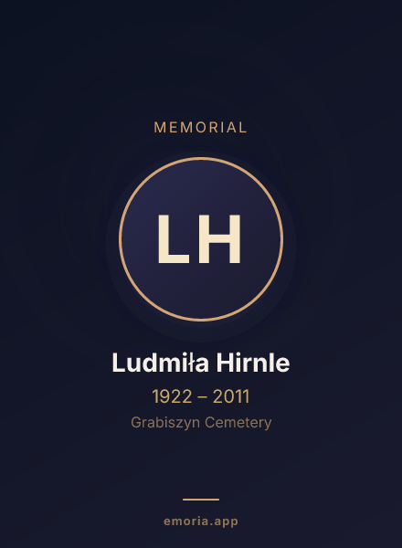 Memorial portrait of Ludmiła Hirnle