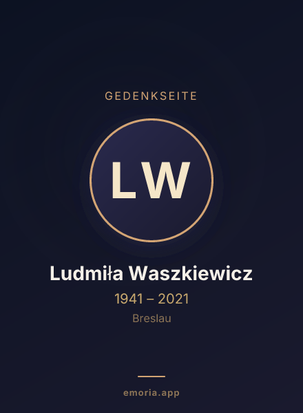 Gedenkportrait von Ludmiła Waszkiewicz