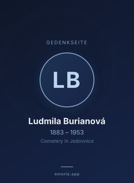 Gedenkportrait von Ludmila Burianová