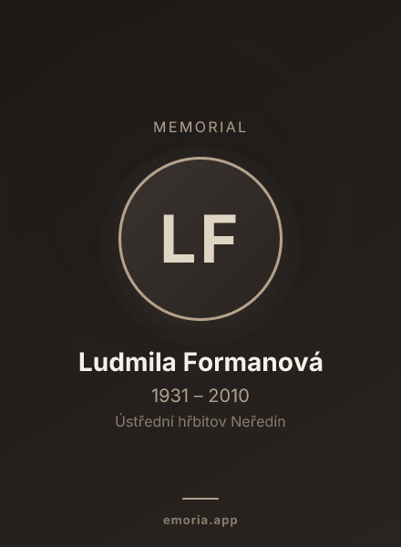 Memorial portrait of Ludmila Formanová