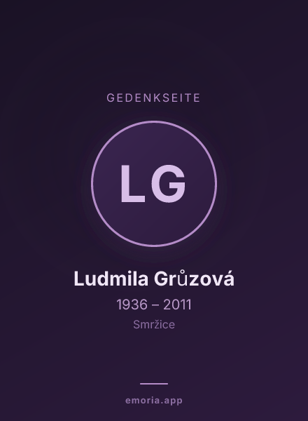Gedenkportrait von Ludmila Grůzová