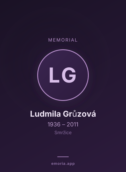 Memorial portrait of Ludmila Grůzová
