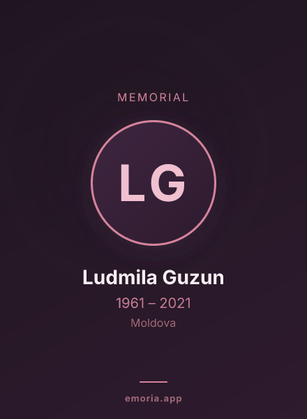 Memorial portrait of Ludmila Guzun