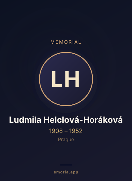 Memorial portrait of Ludmila Helclová-Horáková
