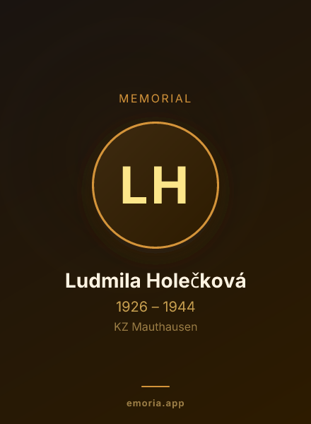 Memorial portrait of Ludmila Holečková