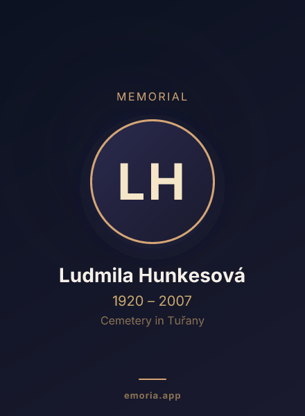 Memorial portrait of Ludmila Hunkesová