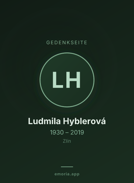 Gedenkportrait von Ludmila Hyblerová