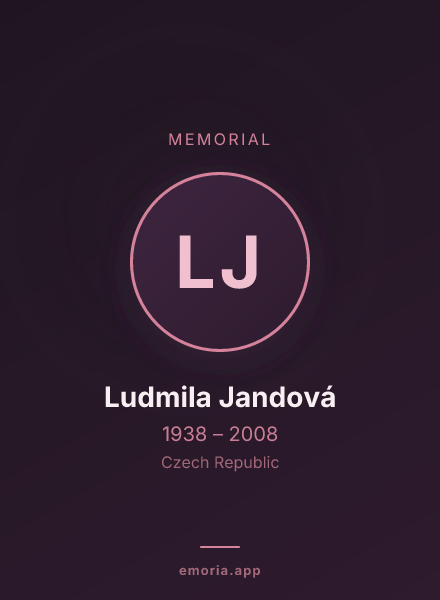 Memorial portrait of Ludmila Jandová